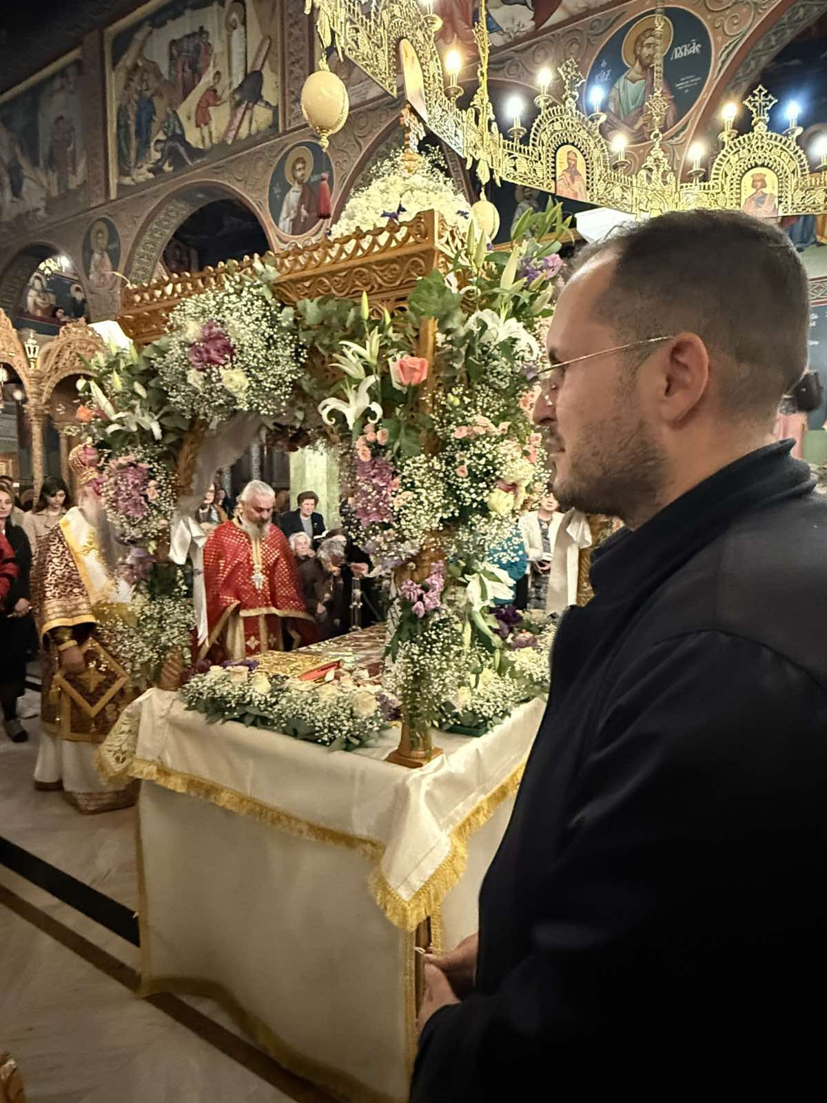 Ο Θεοφιλέστατος Επίσκοπος Αλμωπίας Στέφανος έψαλε τα Εγκώμια του Επιταφίου στον Ιερό Ναό Αγίων Νικάνδρου και Ιωαννικίου Αριδαίας