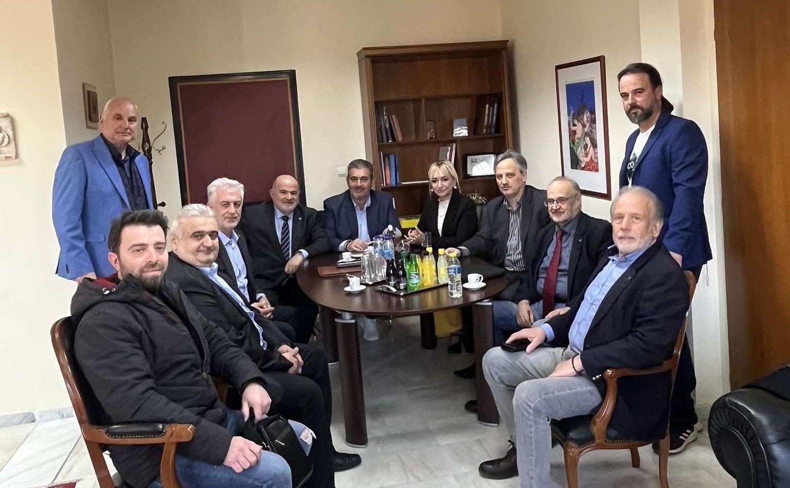 Επίσκεψη του Προέδρου της ΓΣΕΒΕΕ και της ΠΟΕΣΕ στον Πρόεδρο του Επιμελητηρίου Πιερίας