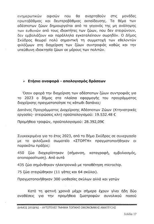 Τα «αδέσποτα σκυλιά» στον Δήμο Σκύδρας