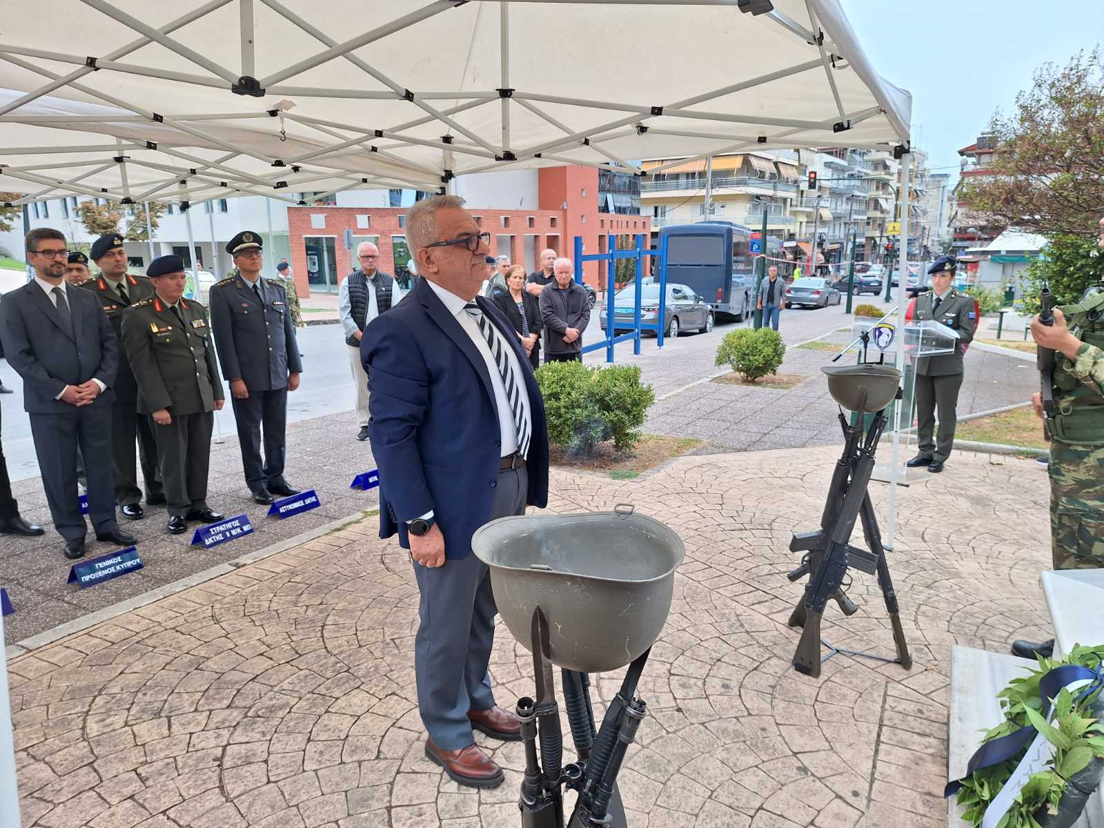 Δήμος Πέλλας/Δεληγιαννίδης και Παροτσίδης στην τελετή για τον ήρωα Γ. Ρούσση