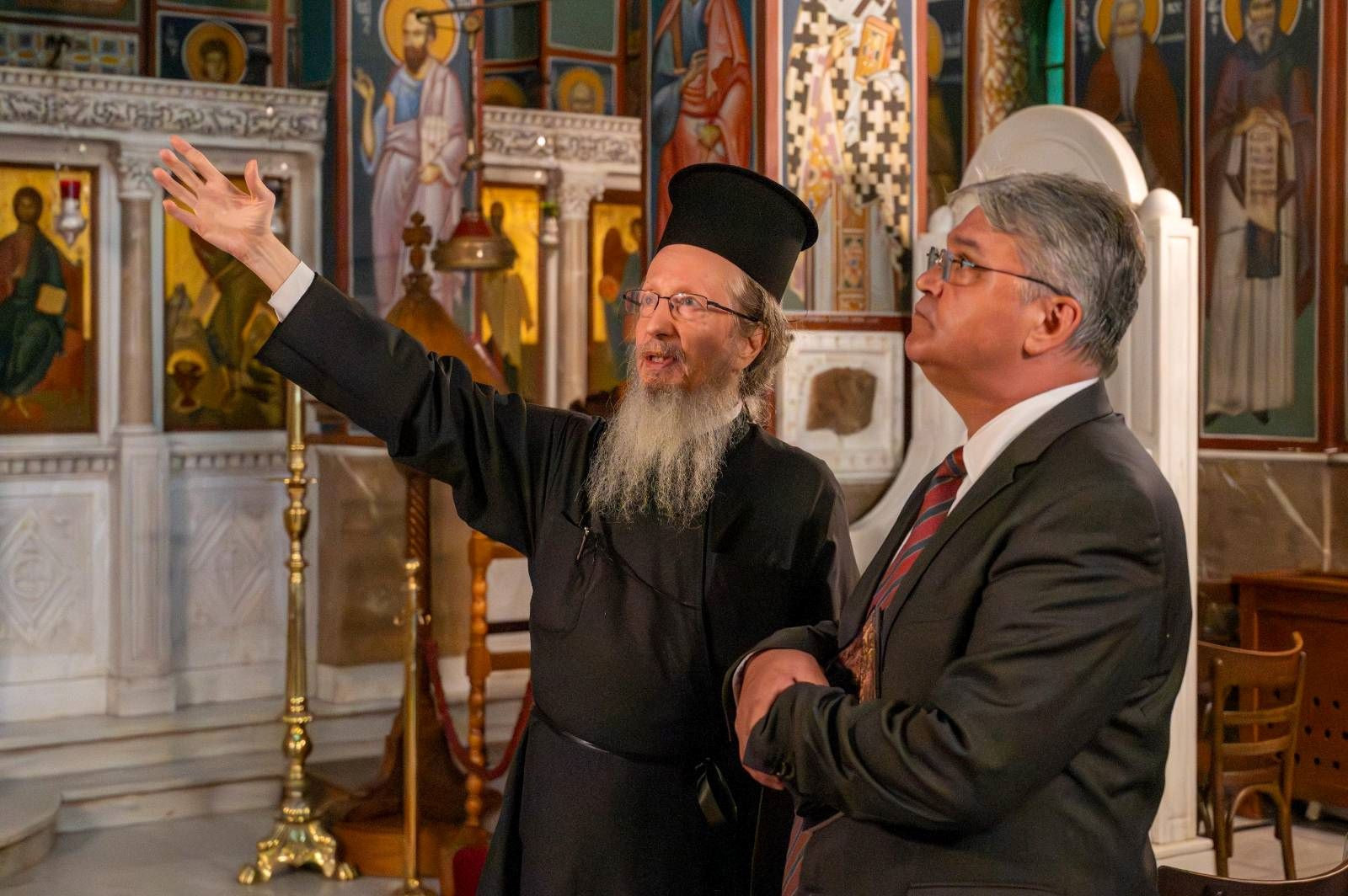 Επίσκεψη του Προέδρου της ΝΙΚΗΣ Δημητρίου Νατσιού στον νέο Αρχιεπίσκοπο Σινά, Φαράν και Ραϊθώ κ. Συμεών