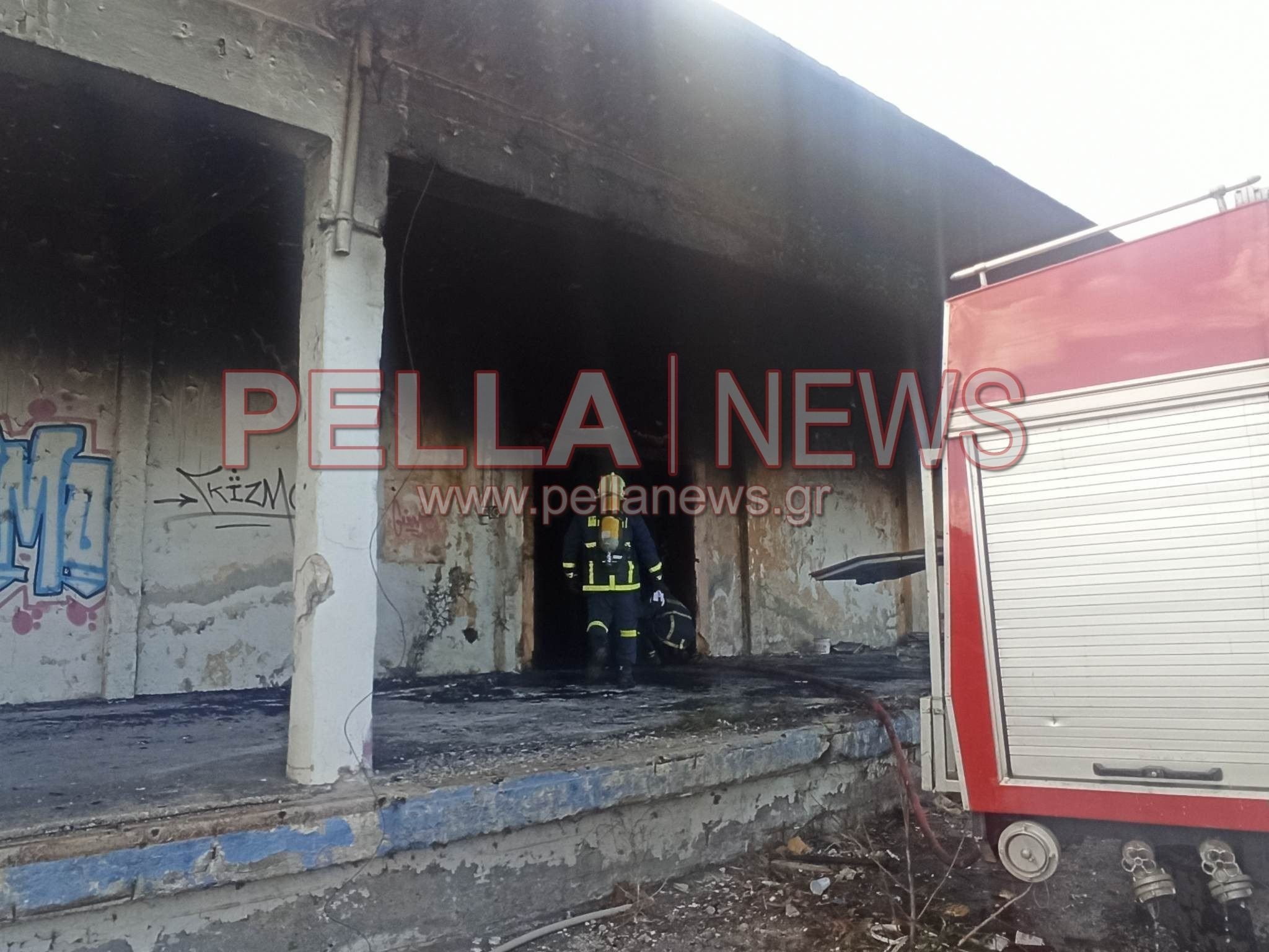 Φωτιά στα Γιαννιτσά: Επιχείρηση της Π.Υ. στο 2ο χιλ. Γιαννιτσών-Αλεξάνδρειας (φώτος)