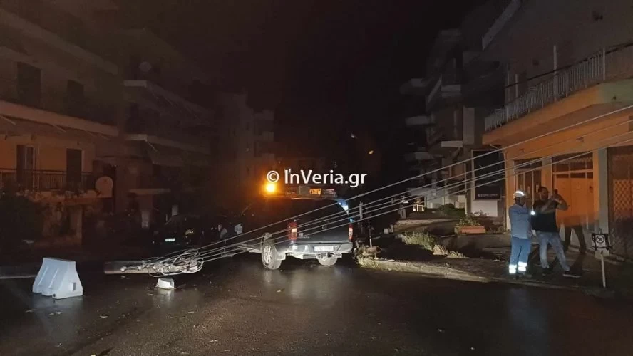 Μπουρίνι στην Ημαθία: Έπεσαν δέντρα, ξεριζώθηκαν και στέγες από τους ανέμους