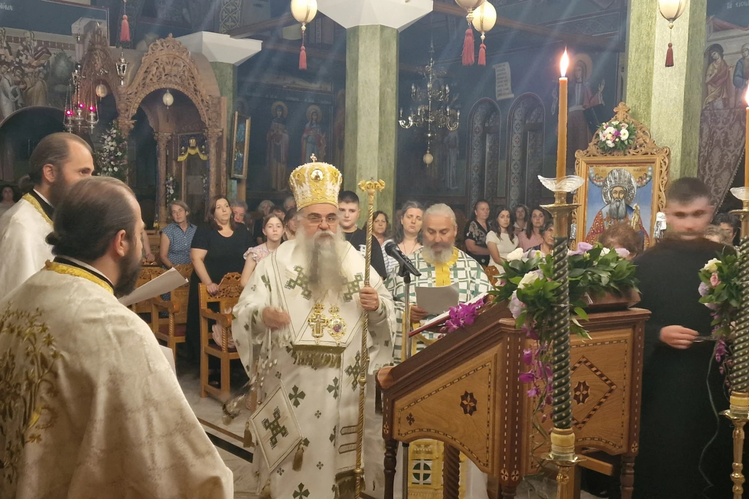 Αρχιερατική Αγρυπνία στην Αριδαία – Ο Επίσκοπος Αλμωπίας Στέφανος έψαλε τα Εγκώμια στην Παναγία