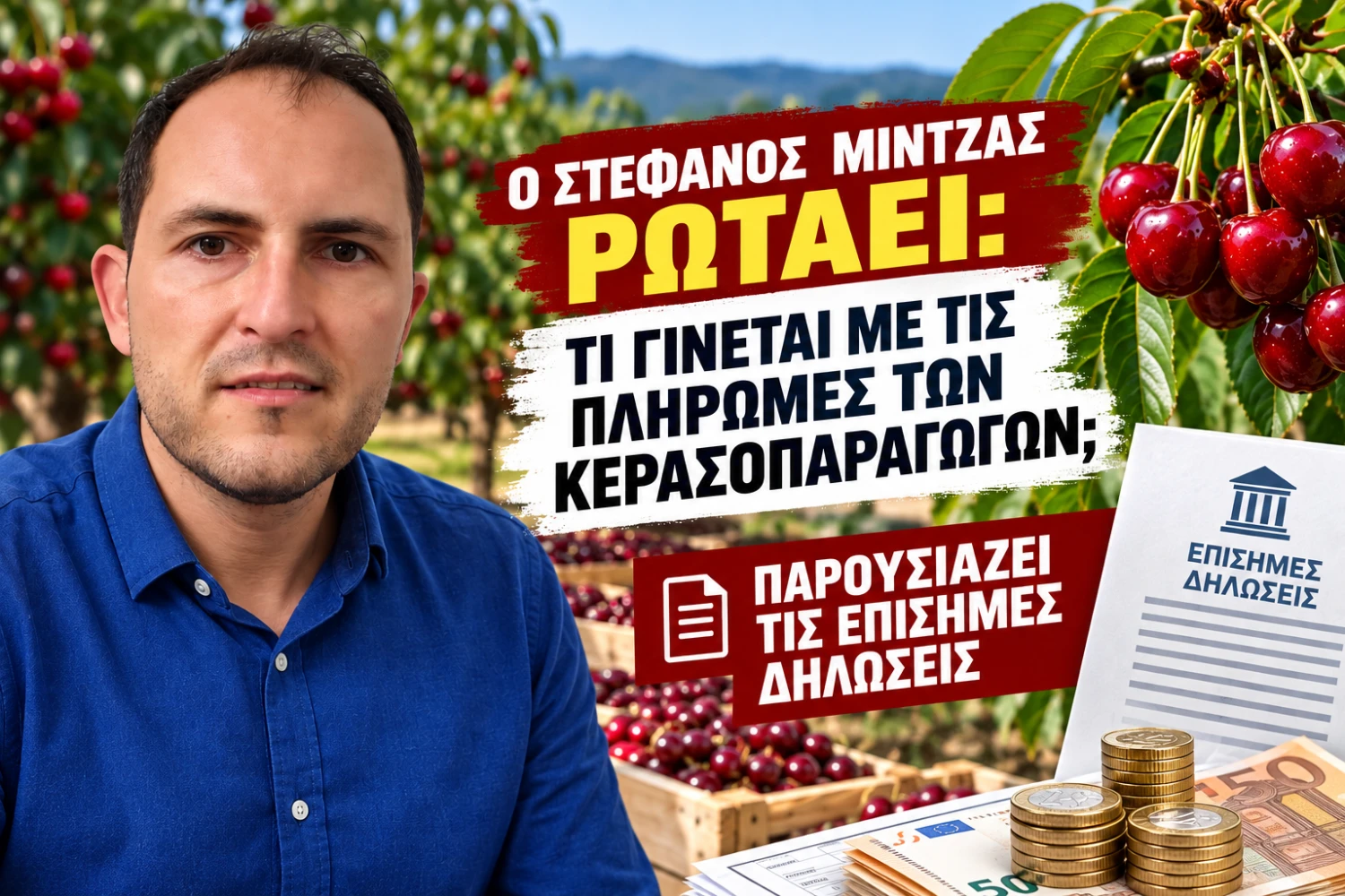 Κεράσια: Αύριο η κρίσιμη 30ή Σεπτεμβρίου – Ο Στέφανος Μίντζας παρουσιάζει τι έχει ανακοινωθεί επίσημα για τις πληρωμές