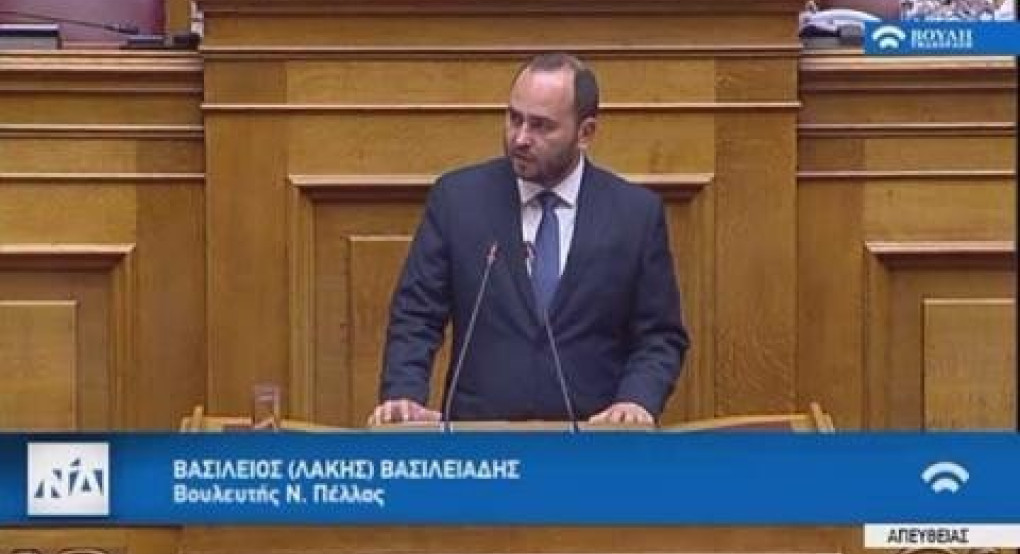 Ομιλία Λάκη Βασιλειάδη στην Ολομέλεια της Βουλής στη συζήτηση για το Σ/Ν «Εκλογή Βουλευτών»