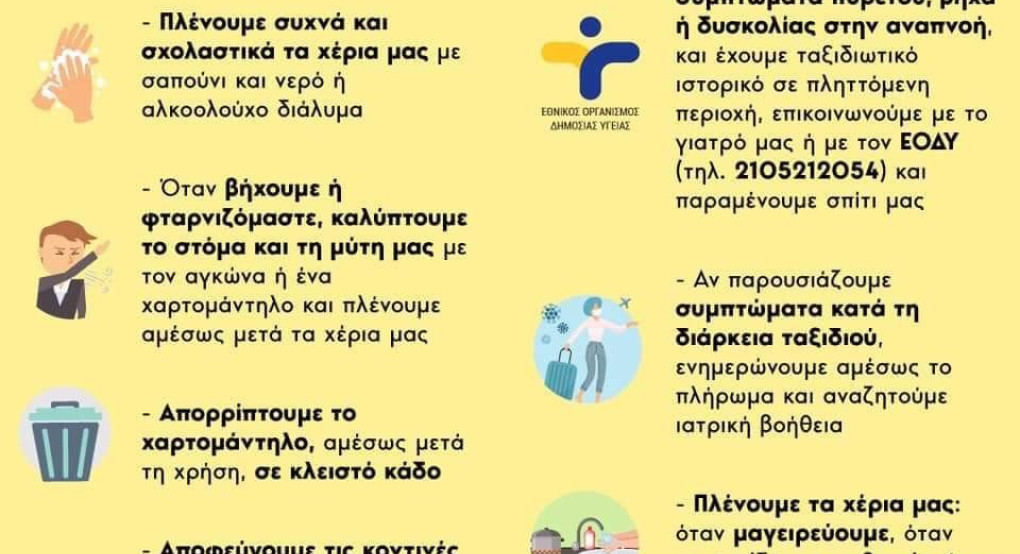 Κορονοϊος: Ψυχραιμία και τήρηση των κανόνων υγιεινής 