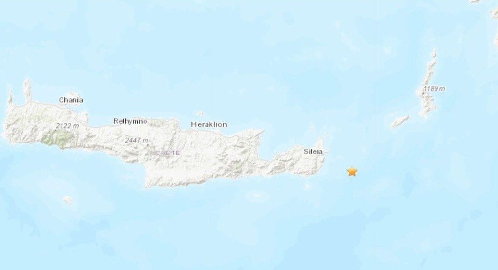 Νέος σεισμός 4,6 βαθμών της κλίμακας Ρίχτερ στον θαλάσσιο χώρο μεταξύ Κρήτης και Κάσου 