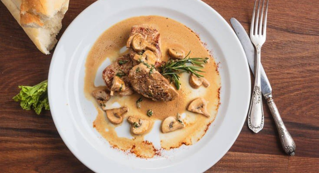  Ψαρονέφρι με κρέμα γάλακτος και μανιτάρια