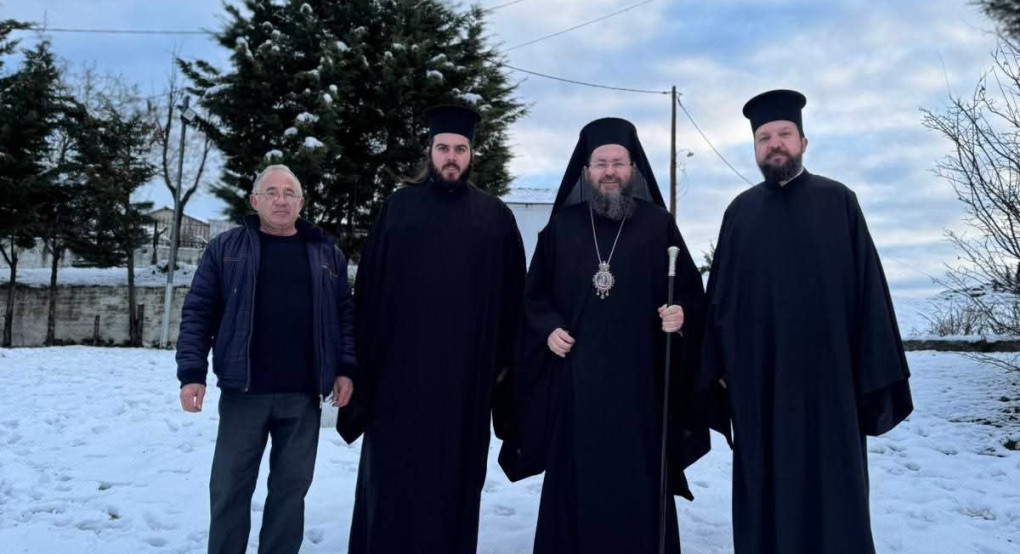 Ο Μητροπολίτης Κιλκισίου Βαρθολομαίος λειτούργησε μέσα στα χιόνια στα Κρούσσια