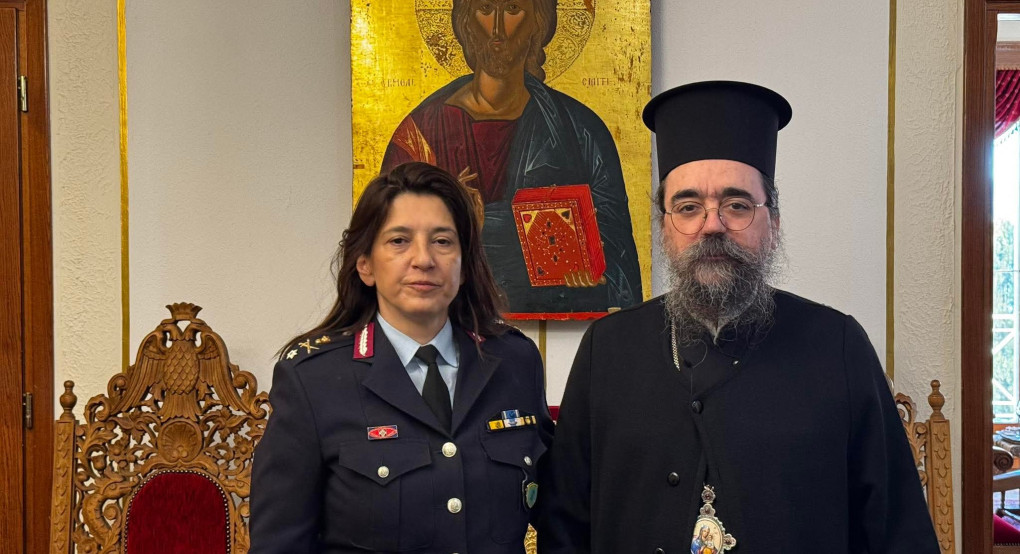 Εθιμοτυπική επίσκεψη της νέας Αστυνομικής Διευθύντριας στον Μητροπολίτη Καστοριάς
