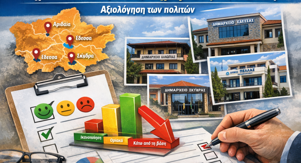 Δημοσκόπηση aftodioikisi.gr: Μικτή εικόνα για τους δημάρχους της Πέλλας – Προβληματισμός και μηνύματα από τους πολίτες