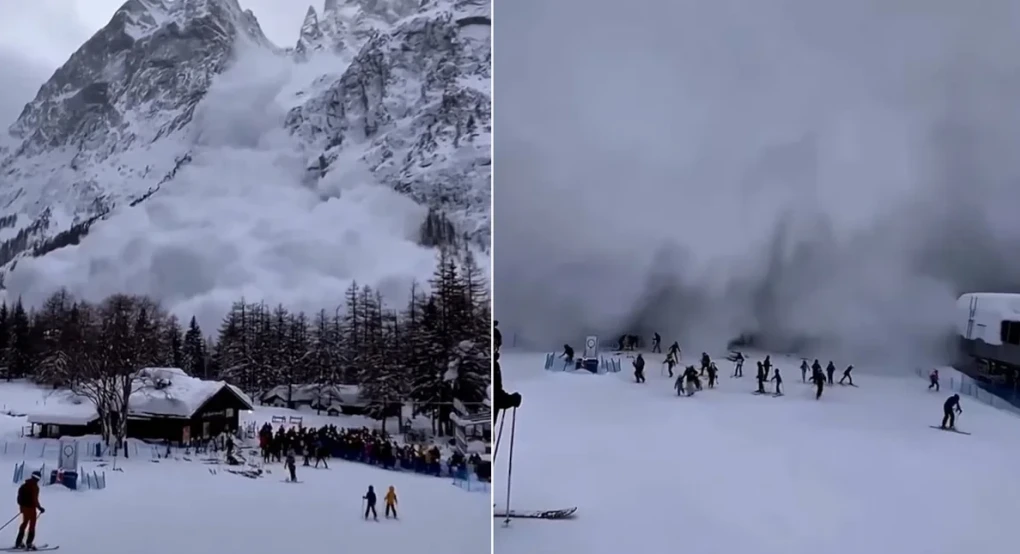 Χιονοστιβάδα κατεβαίνει βουνό στην Ιταλία, σκιέρ προσπάθησαν να απομακρυνθούν την τελευταία στιγμή