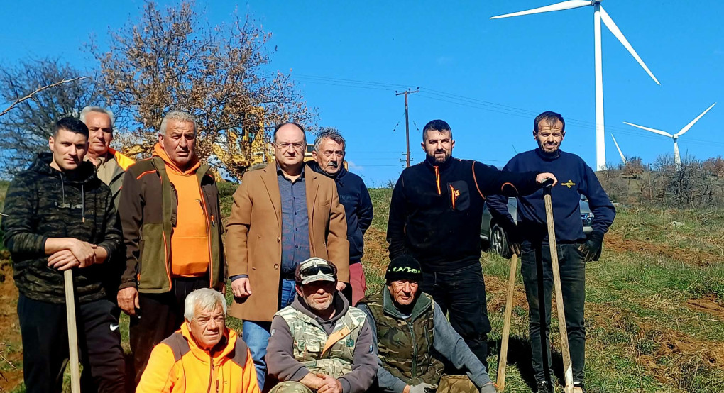 Στη δεντροφύτευση του Κυνηγετικού Συλλόγου στην Καλίνδρια ο Δήμαρχος Κιλκίς