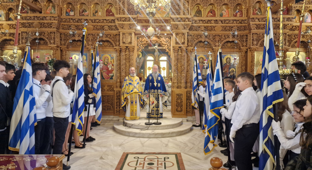 Με λαμπρότητα η Θεία Λειτουργία και η Δοξολογία για την 25η Μαρτίου στην Αριδαία