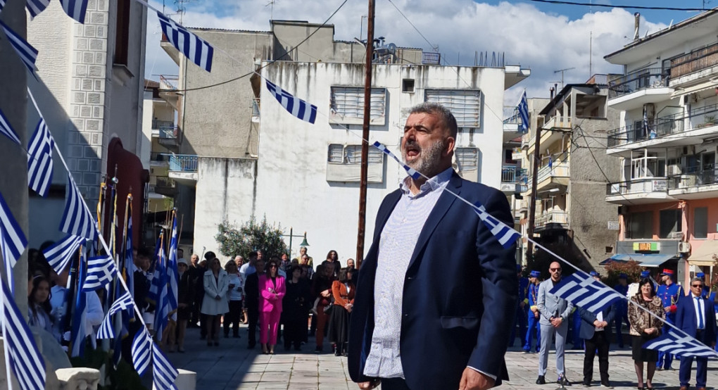 Δυναμική παρουσία του Γιάννη Στεφανίδη στους εορτασμούς της 25ης Μαρτίου στην Αριδαία