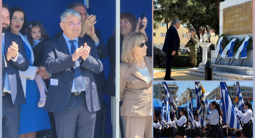 Παρουσία του Προέδρου της ΝΙΚΗΣ Δημήτρη Νατσιού, στη μαθητική παρέλαση της Θεσσαλονίκης για την Εθνική Επέτειο της 25ης Μαρτίου