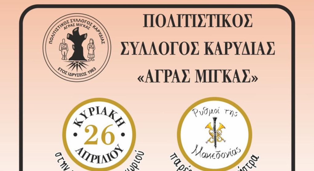 Πολιτιστικός Σύλλογος Καρυδιάς "Άγρας Μίγκας": Εορταστικό Πανηγύρι Αγίου Γεωργίου