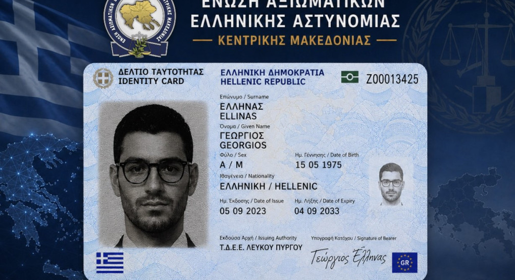 Ένωση Αξιωματικών Ελληνικής Αστυνομίας Κεντρικής Μακεδονίας: Πρόταση για την έκδοση δελτίων ταυτότητας