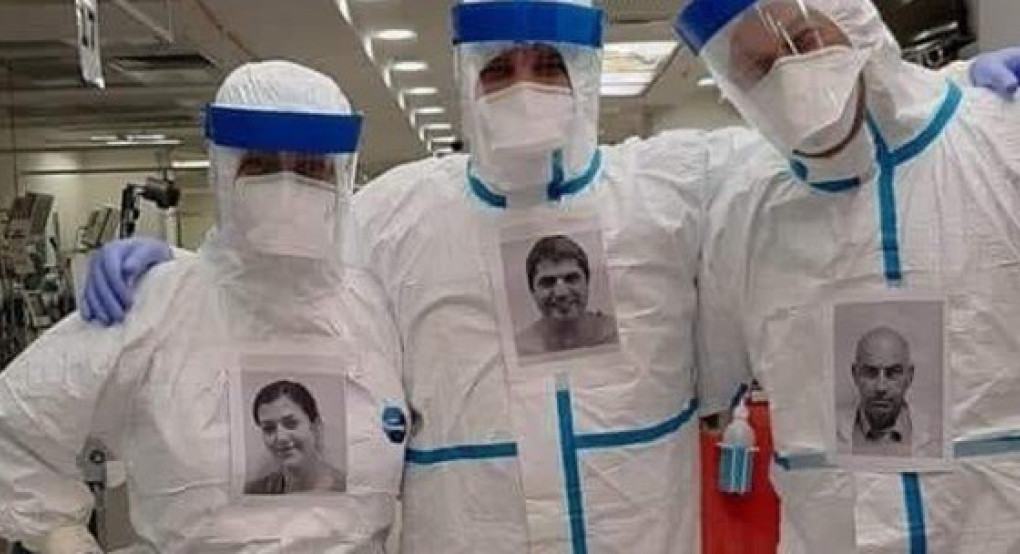 Κορονοϊός: Συγκινητική κίνηση γιατρών στο Ισραήλ - Εβαλαν φωτογραφίες τους στο στήθος τους