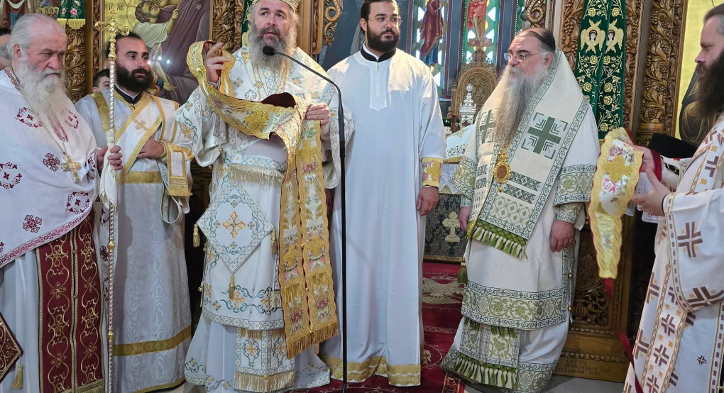 Ο Επίσκοπος Αλμωπίας Στέφανος στην Αρχιερατική Θεία Λειτουργία και τη χειροτονία του π. Λουκά Μανάβη
