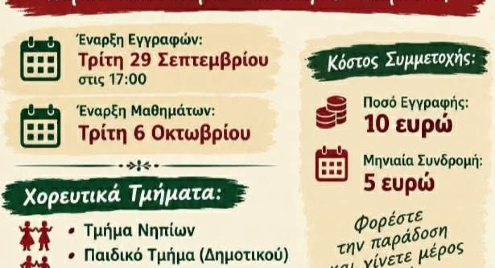 Ξεκίνησαν οι εγγραφές στο Σύλλογο της Καρυώτισσας