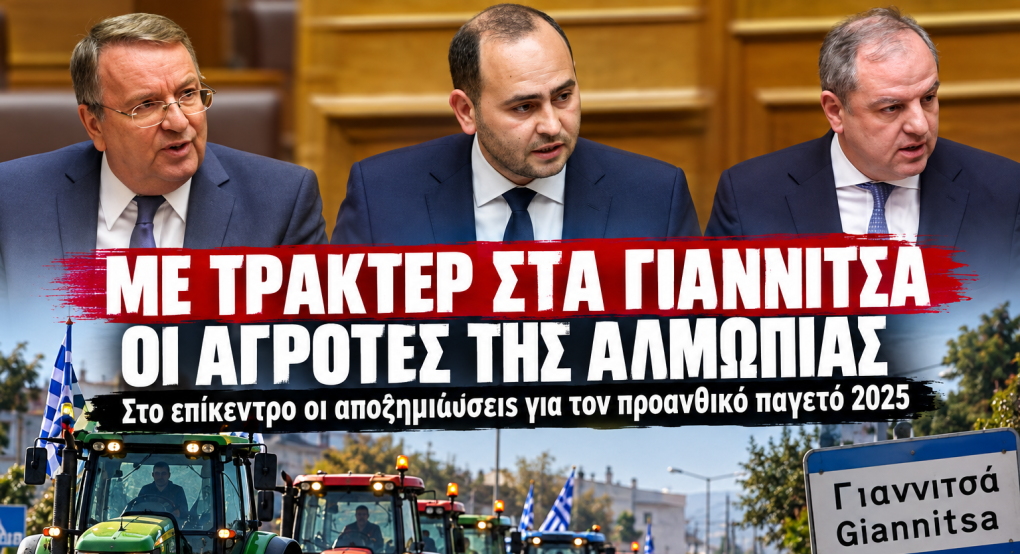 Με τρακτέρ στα Γιαννιτσά οι αγρότες της Αλμωπίας – Στο επίκεντρο οι αποζημιώσεις για τον παγετό