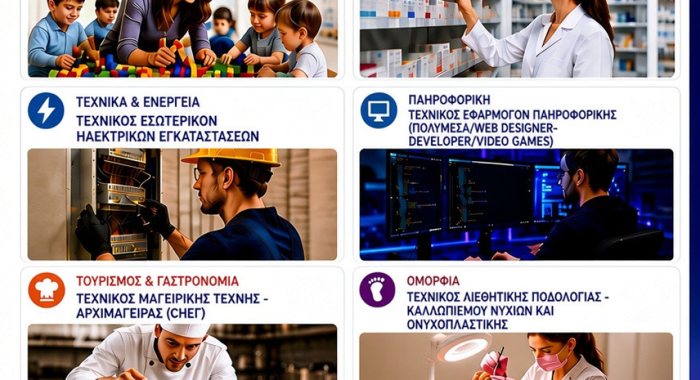 Σπουδές με προοπτική στη Σ.Α.Ε.Κ. Γιαννιτσών – 6 νέες ειδικότητες για το  εκπαιδευτικό έτος 2026–2027