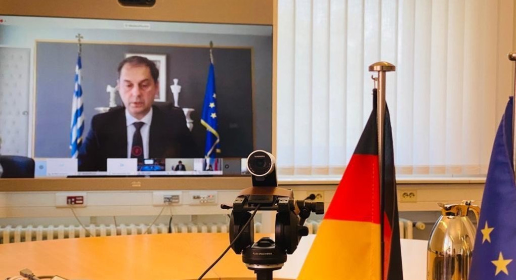 O υπουργός κ. Χάρης Θεοχάρης στην τηλεδιάσκεψη των υπουργών Τουρισμού της ΕΕ