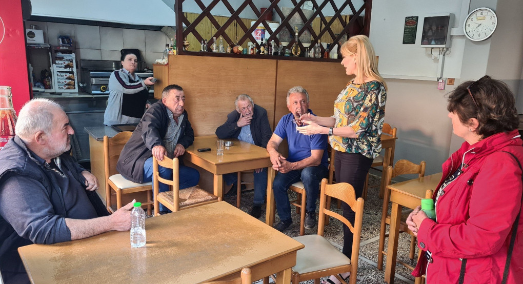 Επισκέψεις της Θεοδώρας Τζάκρη στον Αρχάγγελο, την Περίκλεια και τη Νότια που επλήγησαν από το χαλάζι της 10ης-6-2020