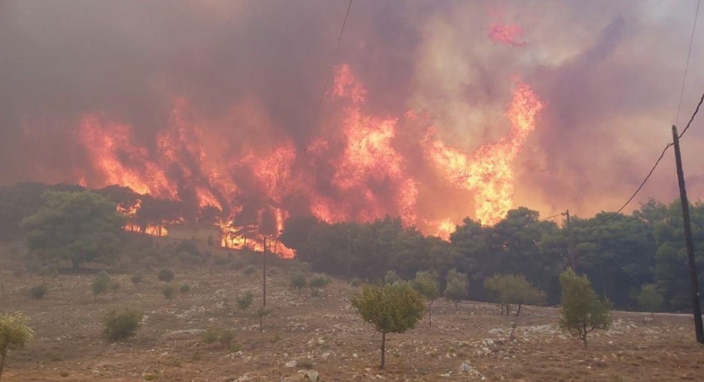 Φωτιά τώρα στις Κεχριές Κορινθίας