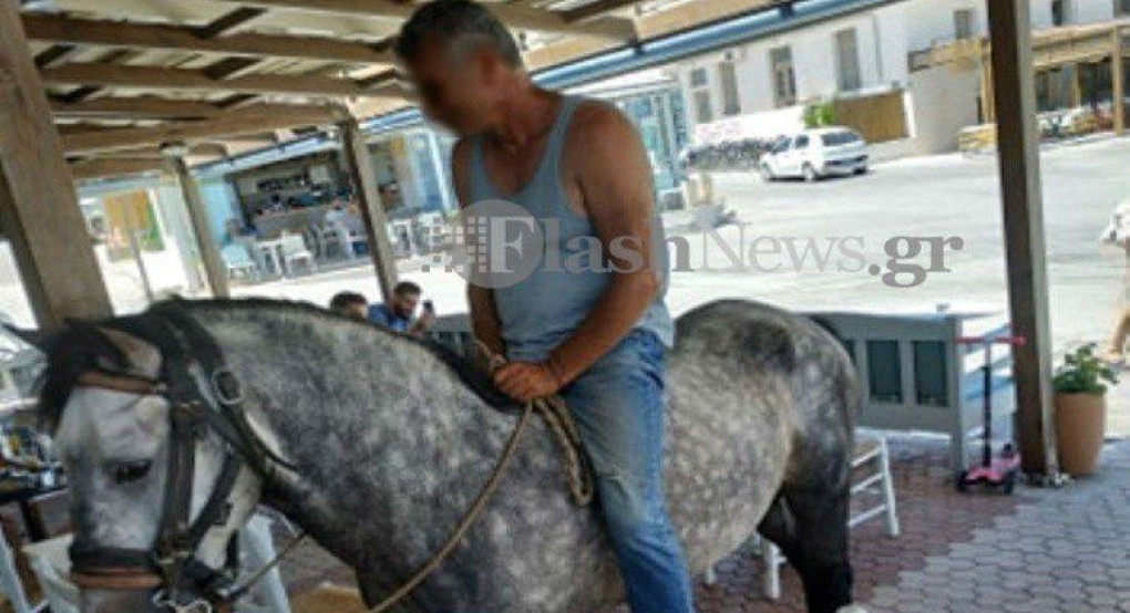 Χανιά: Μπήκε σε καφετέρια να παραγγείλει με το... άλογό του!