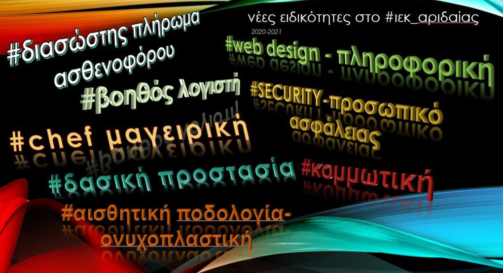 ΔΙΕΚ Αριδαίας: Αυτές είναι οι νέες ειδικότητες για το 2020-2022!