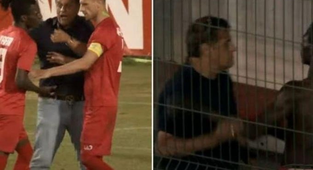 Πρόεδρος ομάδας στη Βουλγαρία έπιασε από τον λαιμό παίκτη επειδή ήθελε να εκτελέσει πέναλτι (vid) Πρόεδρος ομάδας στη Βουλγαρία έπιασε από τον λαιμό παίκτη επειδή ήθελε να εκτελέσει πέναλτι (vid)