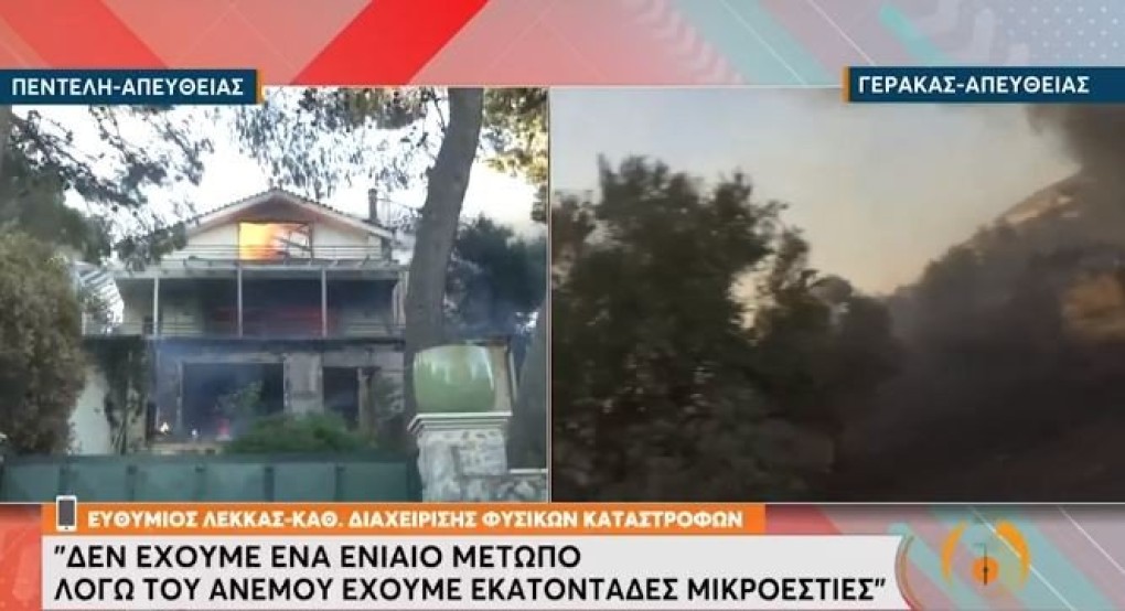 Λέκκας για φωτιά στην Πεντέλη: Πολύ δύσκολη περίπτωση δασικής πυρκαγιάς