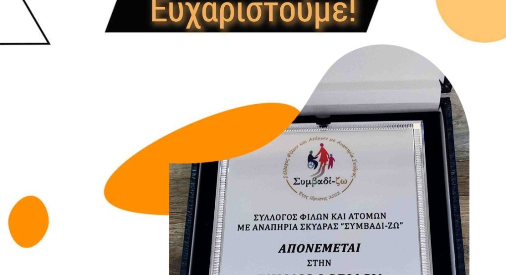 Αναμνηστική πλακέτα από το Συμβαδί-ζω στη Γεωργία Σημαιοφορίδου