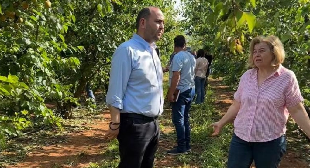 Στην Αραβησσό ο Λάκης Βασιλειάδης για τις ζημιές από το χαλάζι