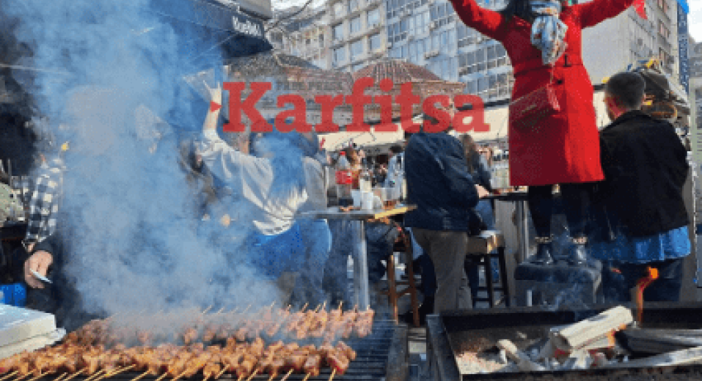 Θεσσαλονίκη: Πανδαιμόνιο στη Βασ. Ηρακλείου με γλέντι και φαγητό (ΦΩΤΟ+Video)