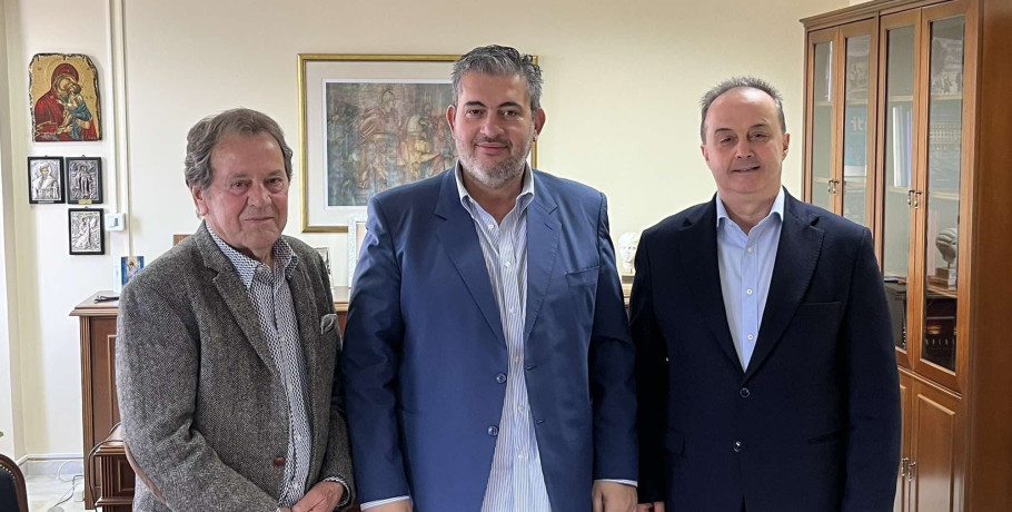 Τον Πρόεδρο του Επιμελητηρίου Πιερίας επισκέφτηκαν ο Προέδρος και ο Αντιπρόεδρος της Ένωσης Ξενοδόχων Πιερίας