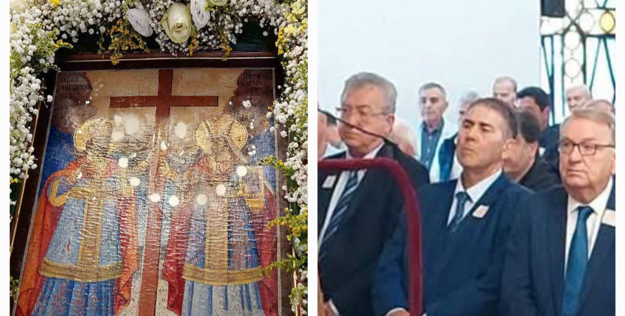 Αρχιερατική Θεία Λειτουργία στον Ιερό Ναό Αγίων Κωνσταντίνου και Ελένης Γιαννιτσών παρουσία του Αντιπεριφερειάρχη Πέλλας Ιορδάνη Τζαμτζή