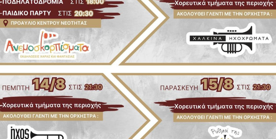ΜΕΣΝ Άρνισσας: Τετραήμερο πανηγύρι για τον Δεκαπενταύγουστο