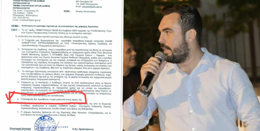 Αποκάλυψη Κυριλίδη: Δεν ζητήθηκε πτυχίο μελετητή για τη γέφυρα Αρσενίου.