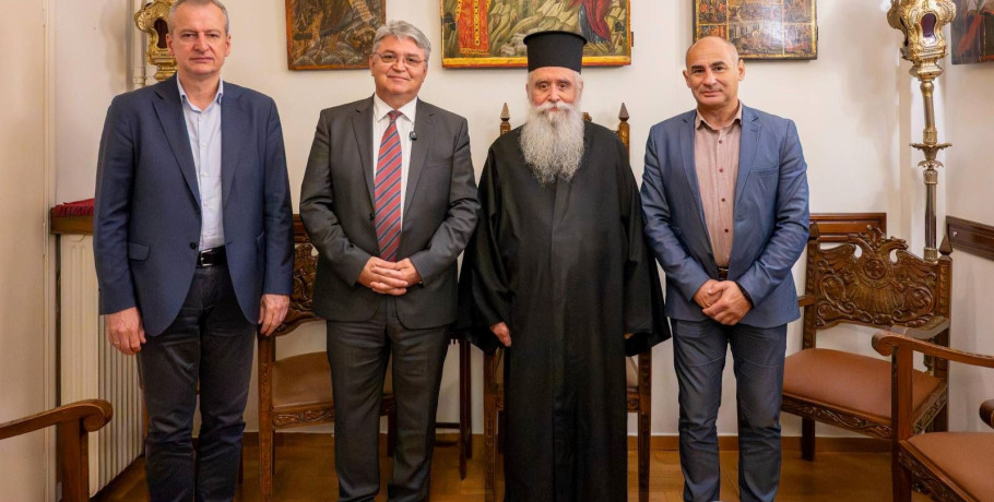 Επίσκεψη του Προέδρου της ΝΙΚΗΣ Δημητρίου Νατσιού στον νέο Αρχιεπίσκοπο Σινά, Φαράν και Ραϊθώ κ. Συμεών
