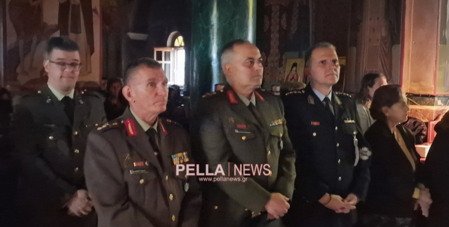 Ιδιαίτερη αίγλη στον εορτασμό της Ιεράς Μονής Αγίου Ιλαρίωνος Προμάχων από την παρουσία του Στρατηγού Παπουτσάκη και του Αστυνομικού Διευθυντή Πέλλας Γεωργίτσα
