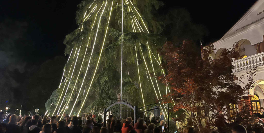 Το άναμμα του χριστουγεννιάτικου δέντρου στο Μητροπολιτικό Μέγαρο Κατερίνης