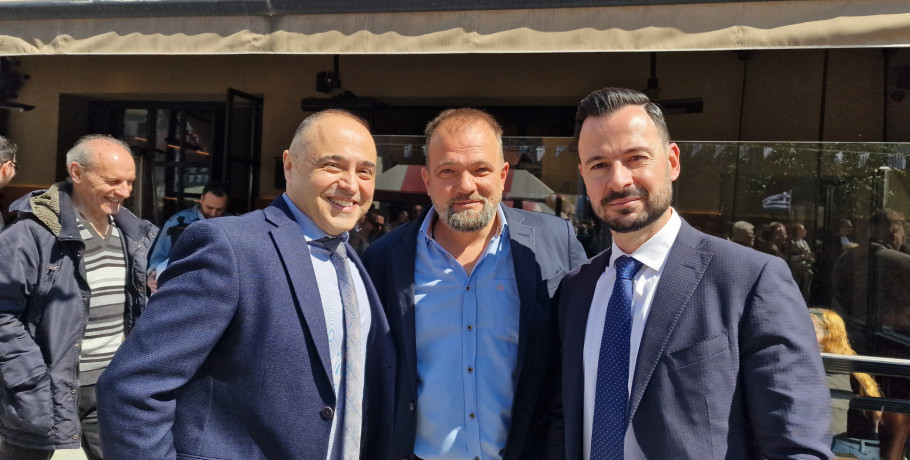 Κοινή παρουσία και… φωτογραφικό στιγμιότυπο για Γιάντση, Αβράμικα και Κετικίδη στην Αριδαία