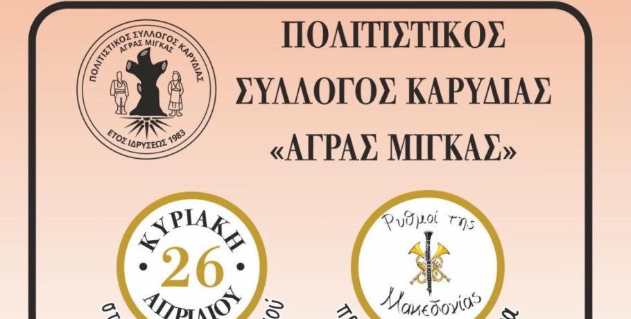 Πολιτιστικός Σύλλογος Καρυδιάς "Άγρας Μίγκας": Εορταστικό Πανηγύρι Αγίου Γεωργίου