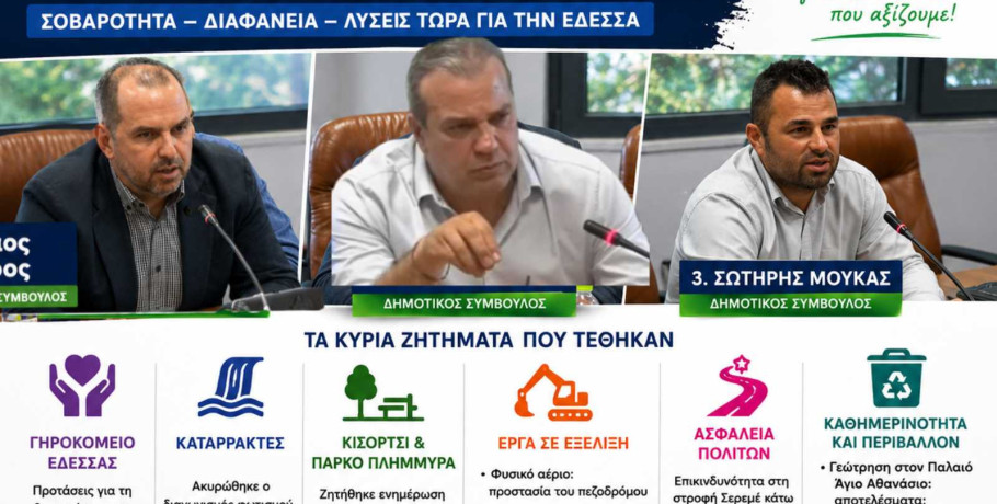 Γηροκομείο, Καταρράκτες, έργα και καθημερινότητα: Σημαντικές παρεμβάσεις της «Συνεργασίας Ευθύνης» στο Δημοτικό Συμβούλιο