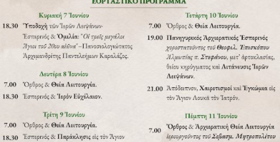 Πανηγυρίζει ο Άγιος Λούκας