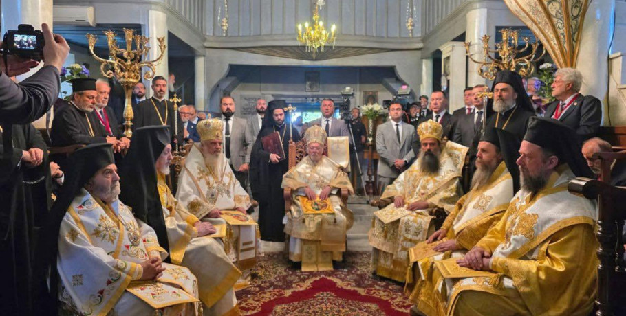 Ο Μητροπολίτης Θεσσαλονίκης Φιλόθεος στο Πατριαρχικό Συλλείτουργο για την εορτή του Οικουμενικού Πατριάρχη στην Ίμβρο